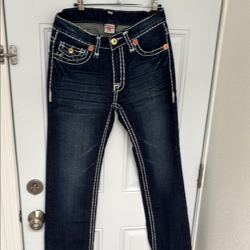 True Religion Blue Straight Leg Jeans Classic Denim